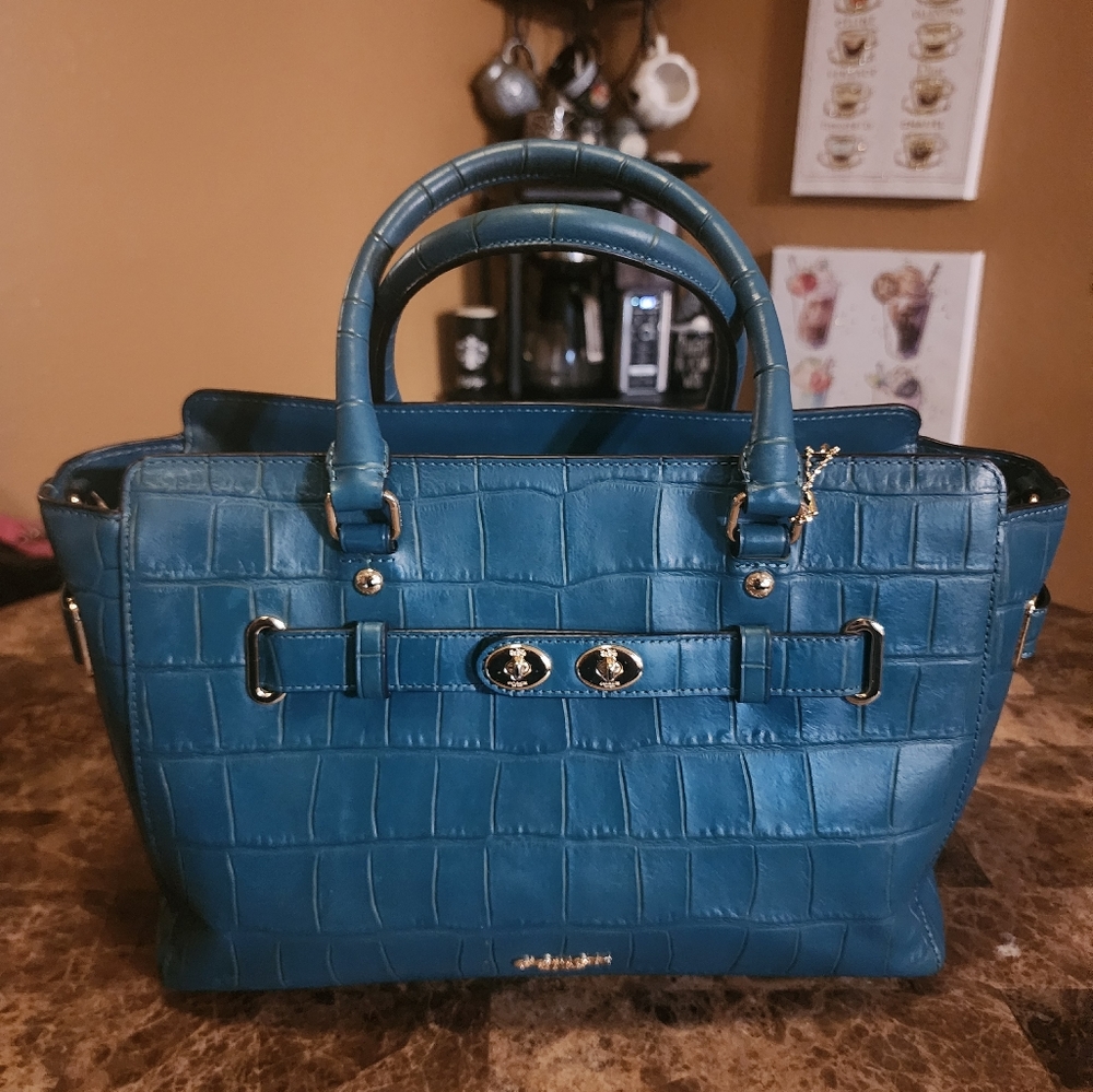 Coach Croc Embossed Shoulder Bag